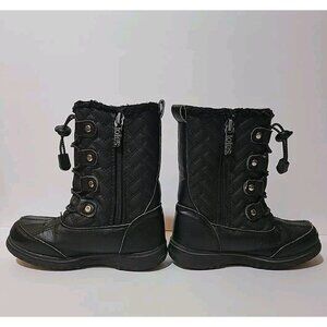 Totes Girl's QUILTY Waterproof Snow Boots Cold‎ Weather Boot Black Size 12M US
